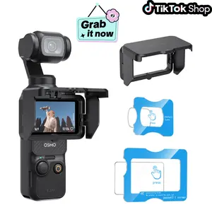 Omoton Foldable Screen Sunshade Case For DJI Osmo Pocket 3, Bundle set with Anti-Glare Screen Protector & Sun Hood for Outdoor Shooting Accessories [Spring glow up]