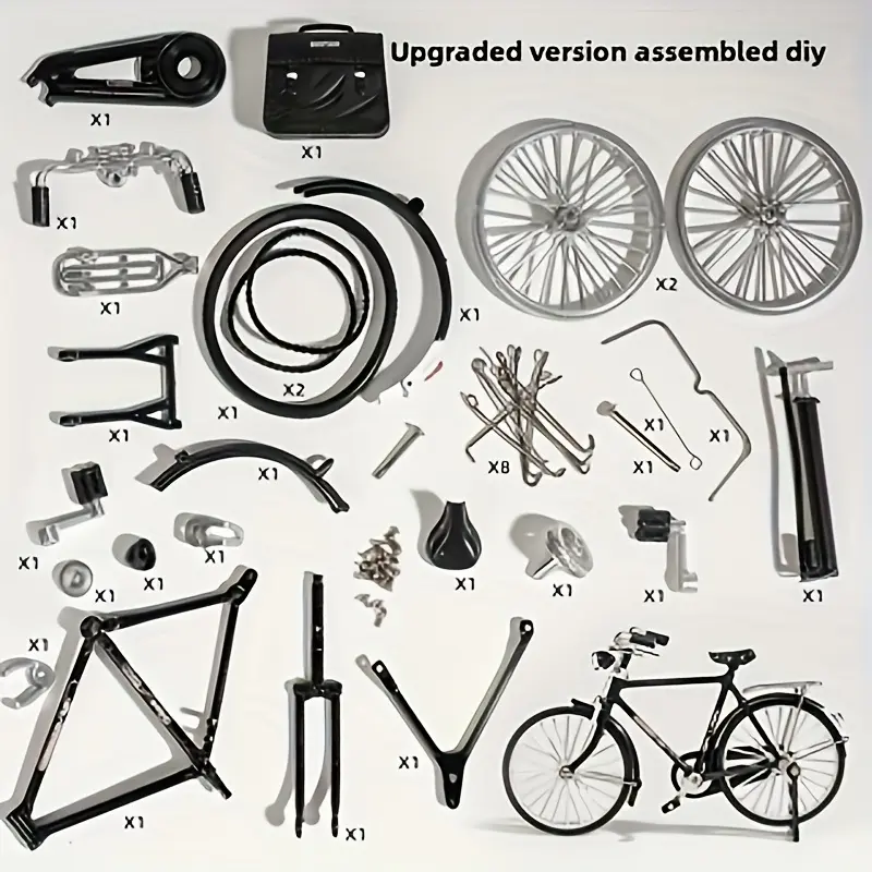 DIY Retro Vintage Bicycle Model Kit - Festive & Party Supplies, Assemble-and-Glide Mountain Bike, Collectible Mini Gifts