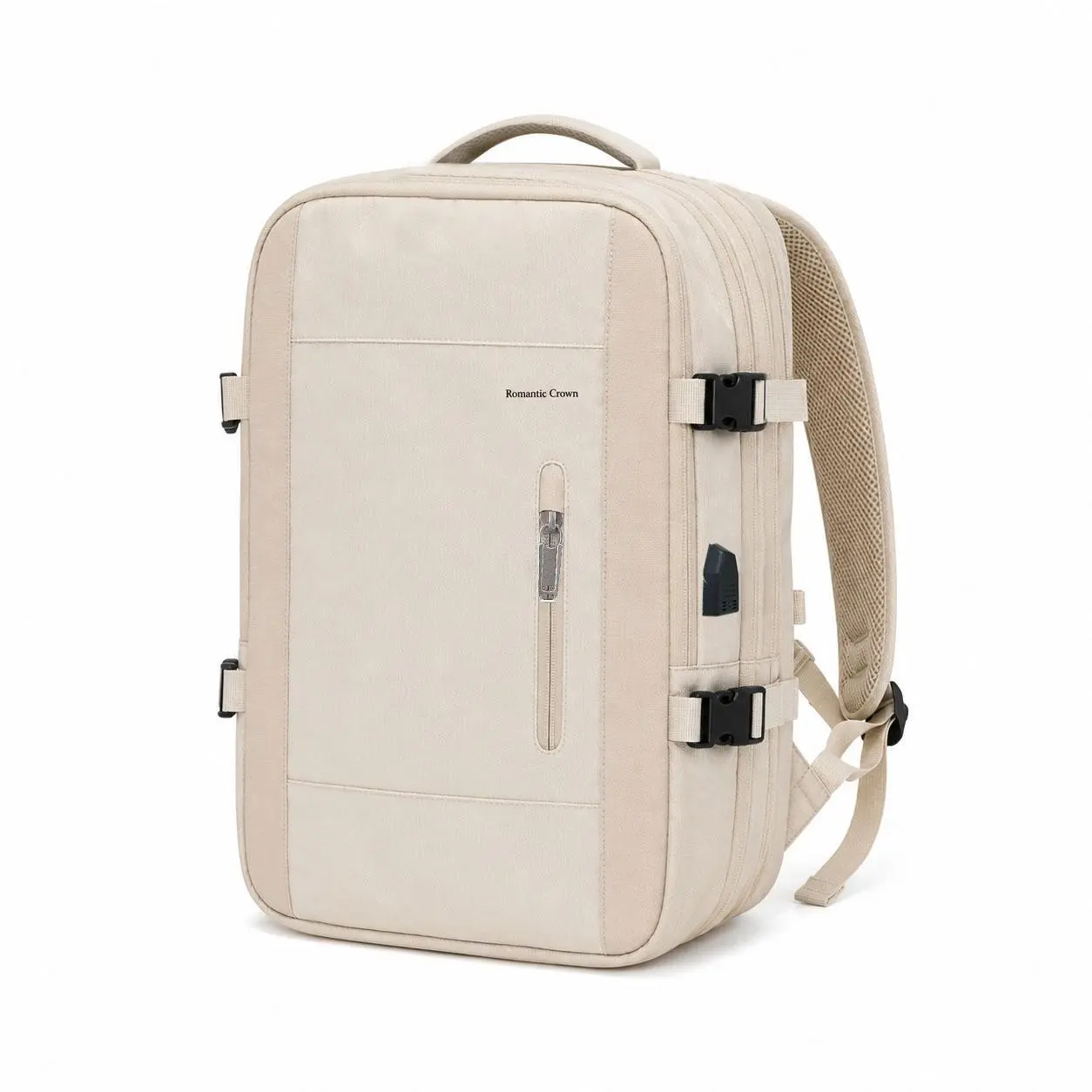 Unisex Polyester Casual Adult Smart Electronic Backpack - USB Port, Water-Resistant, Portable Travel Backpack, Adjustable Strap, Roomy, Zip Closure, Multi-Pockets, Built-in Bag Organization, Hiking, Everyday Carry