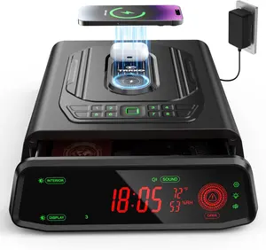 TRRKO Biometric Gun Safe for Handgun | Auto-Open Quick Access Pistol Safe with Fingerprint & Wireless Charger, Smart LED Display, Handgun Safe for Nightstand/Bedside/Home Defense, Gift for Gun Owners outdoorfun