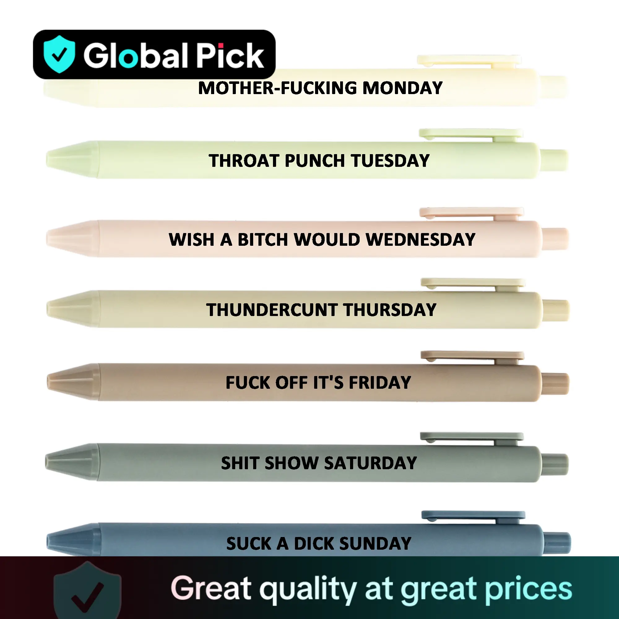 Funny Daily Quotes Grease Pencil Set, 7/9 Counts/set Daily Funny & Sarcastic Quotes Smooth Writing Pen, Office Stationery & Supplies