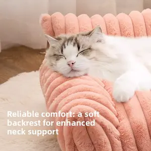 Large Plush Pet Bed for Dogs & Cats, Durable Rabbit Fur Material, All-Season Use, Comfortable Sofa Pet Nest, Universal Size