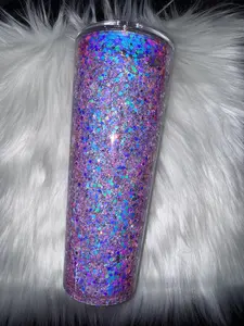 Snow Globe Glitter Tumbler - 24 Oz Acrylic - Suspended Flow