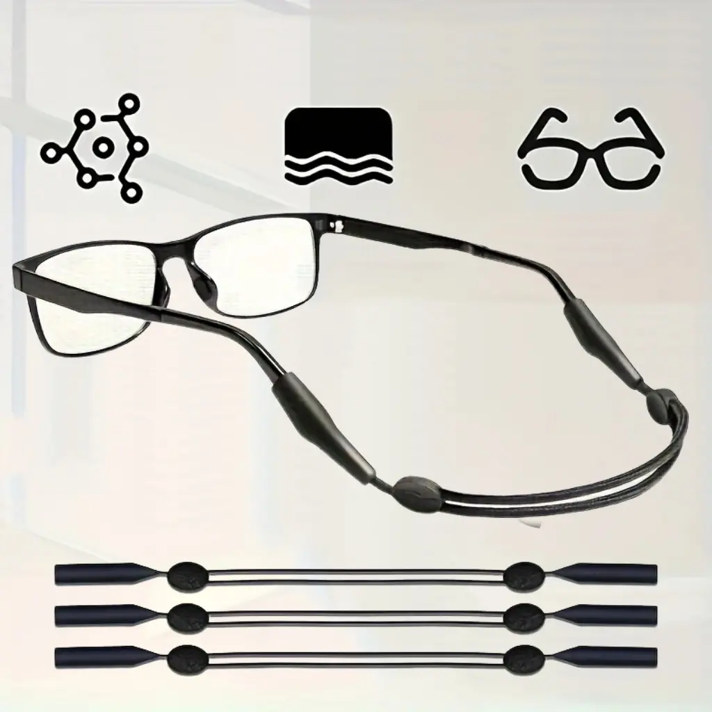 Adjustable Sunglasses Holder Strap, 3 Counts/set Anti-slip Eyeglasses Holder Strap, Tennis Sports Eyeglasses Holder Strap for Outdoor Sports, Eye Glasses Holders