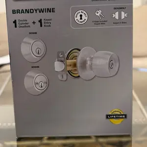 Defiant Brandywine Stainless Steel Combo Pack with Double Cylinder Deadbolt & Keyed Entry Knob Lifetime Guarantee