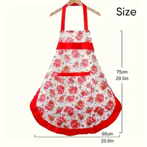 Kitchen Apron with Pockets, Breathable Durable Fabric, Multifunctional All-Season Home and Cafe Kitchen Apron