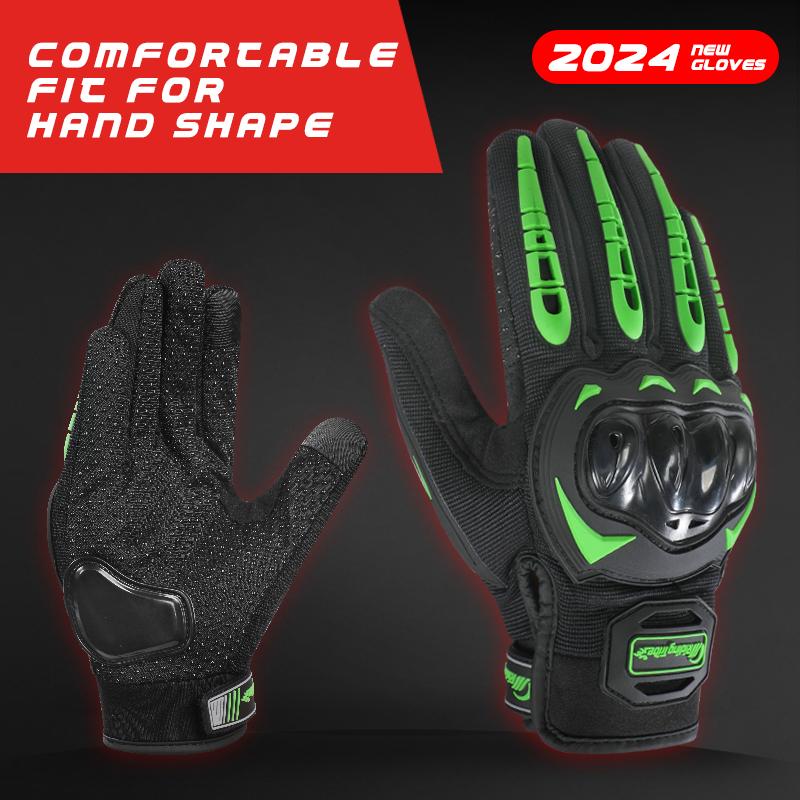 Wear-resistant and non-slip motorcycle riding gloves for men and women, breathable for all seasons, touchscreen compatible, protective and crash-resistant, ideal for outdoor motocross