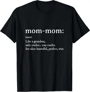100% Cotton Mommom Gift TShirt Definition Grandma Mom-Mom Mothers Day T-Shirt