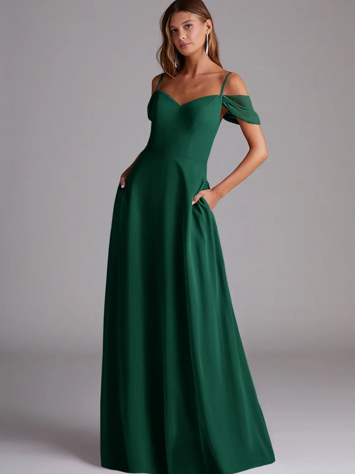 burnt orange bridesmaid dresses with cowboy boots Celia Convertible A-line One Shoulder Floor Length Chiffon Bridesmaid Dresses, Dusty Blue