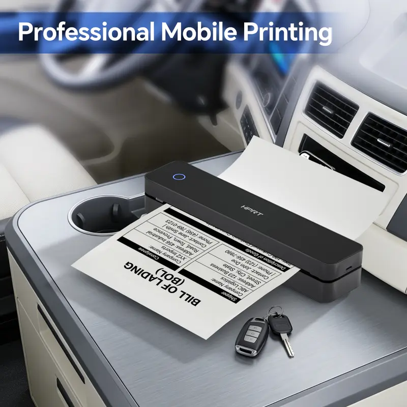 HPRT Portable Inkless Thermal Bluetooth Printer - Wireless Office Label Printer for Work, Adults, Business, 8.5"x11" US Letter Support, Compatible with iOS, Android, Laptops, Ideal for Truck Drivers, Shipping Documents