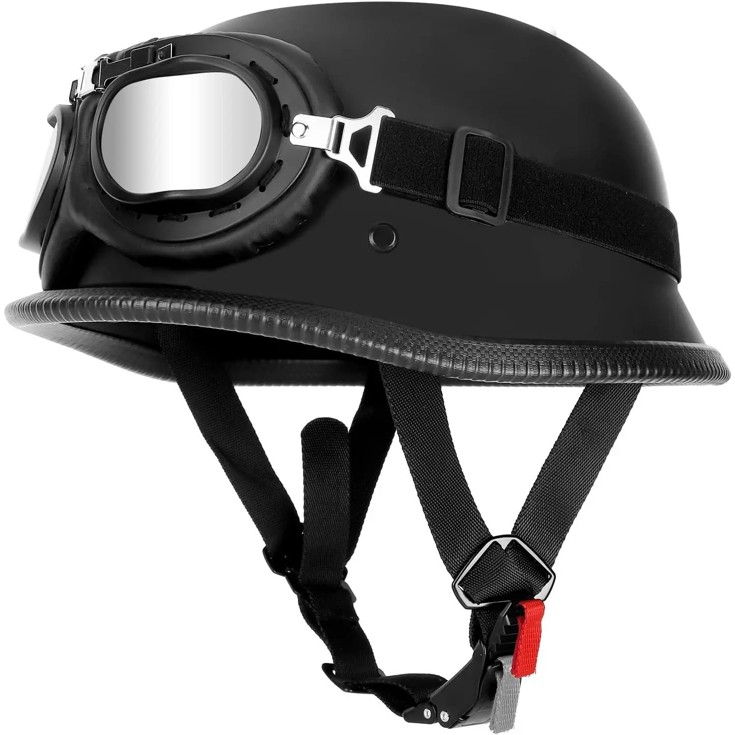 German Style Motorcycle Helmet Vintage Half Shell Helmet for Adult Men Women Approved Retro Helmet with Goggles