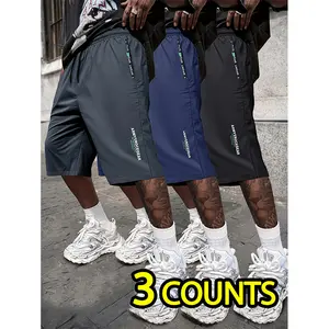 Men’s Casual 3-Pack Summer Ice Silk Quick-Dry Bermuda Shorts