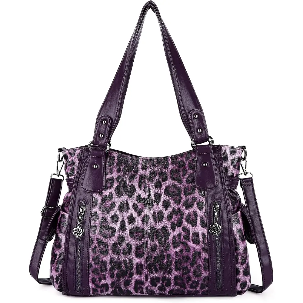 Women's Retro Chic Modest Vegan Leather Handbag - Top-Handle, Hobo, Shoulder, Satchel Tote with Adjustable Strap, Multi-Pockets, Roomy Shape, Zip Closure, Anti-Theft, Cute Basic Everyday Bag for Casual Use
