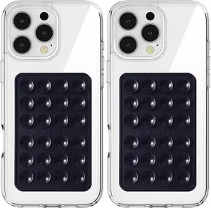 Anteel MAX  Suction Phone Case Adhesive Mount, Upgraded Super  Grip, Durable, Easy to Use, Hands-Free Sticky Phone Holder for Selfies,  Videos, 2.56"x3.94" (BLK&BLK)