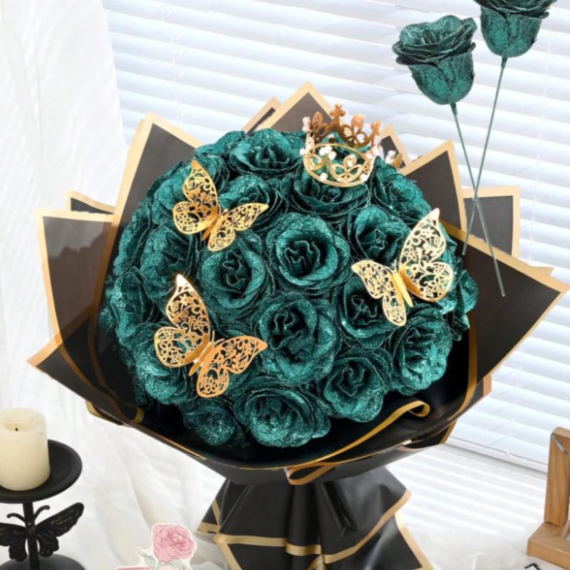 Sparkling Rose Bouquet – 20 Roses Set (2.76 Inch, DIY Glowing Bouquet)