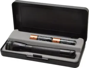 Maglite Mini Flashlight - Krypton Bulb, Black Aluminum Body, 14 Lumens, 2 AA Batteries Included (Model M2A01L)