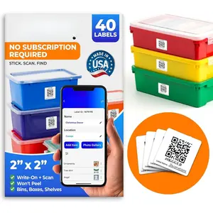 Code  Labels for Storage Bins - 40 Pack 2x2 Inch - Won't Peel Off -  Made | Bins, Moving Boxes, Totes & Inventory Organization