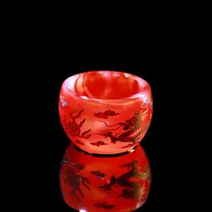 Crimson Agate Gilded Dragon Jianzhan | Imperial Prosperity Tea Cup,Chinese culture,High-temperature firing,Handcrafted ceramic cup,Wine Glass, Kung Fu Cup,Drinkware