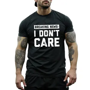 Men’s Funny Graphic T-Shirt “Breaking News I Don’t Care” Print Casual Short Sleeve Crew Neck Street Style Soft Breathable Everyday Comfort Tee