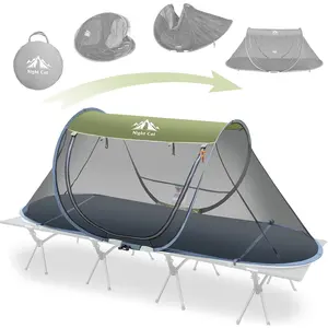 Night Cat Pop-up Mosquito Tent: 1 Person Camping Tent with Bug Screen Net Adults Kids Fits with Camping Cot (Exclueded)