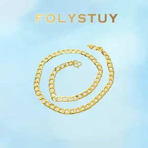 [FOLYSTUY (Y139)]23.6" Heavy Cuban Chain Necklace, 0.31" Width Timeless Fashion Jewelry