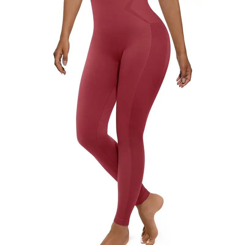 FeelinGirl Essentials High-Waisted Shaping Leggings Pants - Seamless 360° Stretch, Anti-Slip Silicone Waistband, Slimming Tummy Control, Black, Nylon Spandex Blend #Summervibes