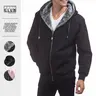 PROCLUB Men's Heavyweight Pile Jacket PRO CLUB Full Zipper Hoodie Casual Fur Jackets Relaxed Fit Warm Full Zip Jackets Hip Hop Harem