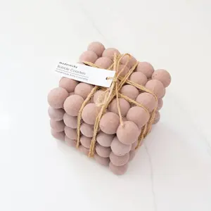 Cement Bubble Coasters - Mauve - Set of 4