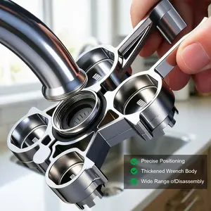[Summervibes] Faucet Aerator Wrench Tool, Multi-Size Sink Faucet Key for 18mm 22mm 24mm Aerators, Heavy Duty Plumbing Repair Tool for Kitchen & Bathroom
