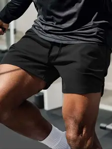 Men's Regular Fit Solid Color Drawstring Waist Gym Shorts, Casual Breathable Comfortable Shorts for Gym Workout Running, Men's Bottoms for Summer, Breathable Fitness Shorts, Solid Sports Shorts, Fitness Training Shorts, Athletic Shorts Casual