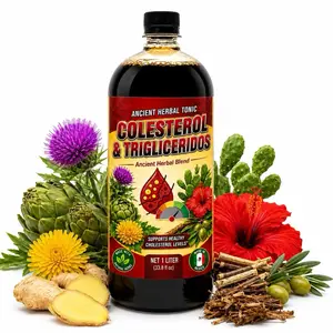 1000ML (33.3 Fl Oz) Healthcare Herbal Tonic for Cholesterol & Triglycerides - Powerful Botanical Blend with Dandelion, Nopal, Hierba de Sapo, Jamaica, Ginger, Lemon & Jugo de Maguey Extract - Traditional Reforzado Supplement