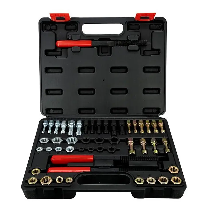 YOWIN 49PCS Multi-Size Carbon Steel Mechanic Tool Kit Set, Hex Taps & Dies for Precision Rethreading of Automotive Wheel Studs & Spark Plugs, Versatile Storage Box/Tool Bag, Mechanic Tools, Tools For Mechanics,Father's Day Gifts