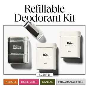 Refillable Natural Deodorant by Bite - Clinically Proven Odor Control, Long-Lasting, Aluminum-Free Aroma Body Care