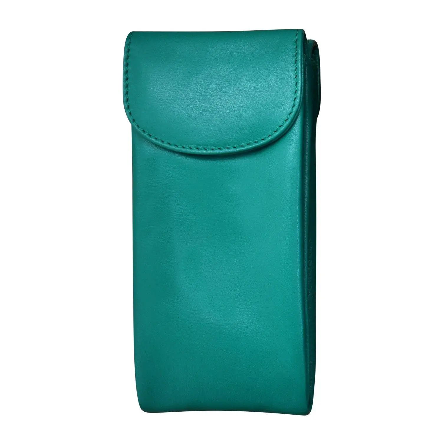 ili New York | Double Flap Leather Eyeglass Case, Soft Multi-Functional 2-in-1 Sunglasses and Eyeglasses Case in Smooth Leather, Secure Closure Functional Stylish Protection 6.75 x 2.75 x 1 Inches