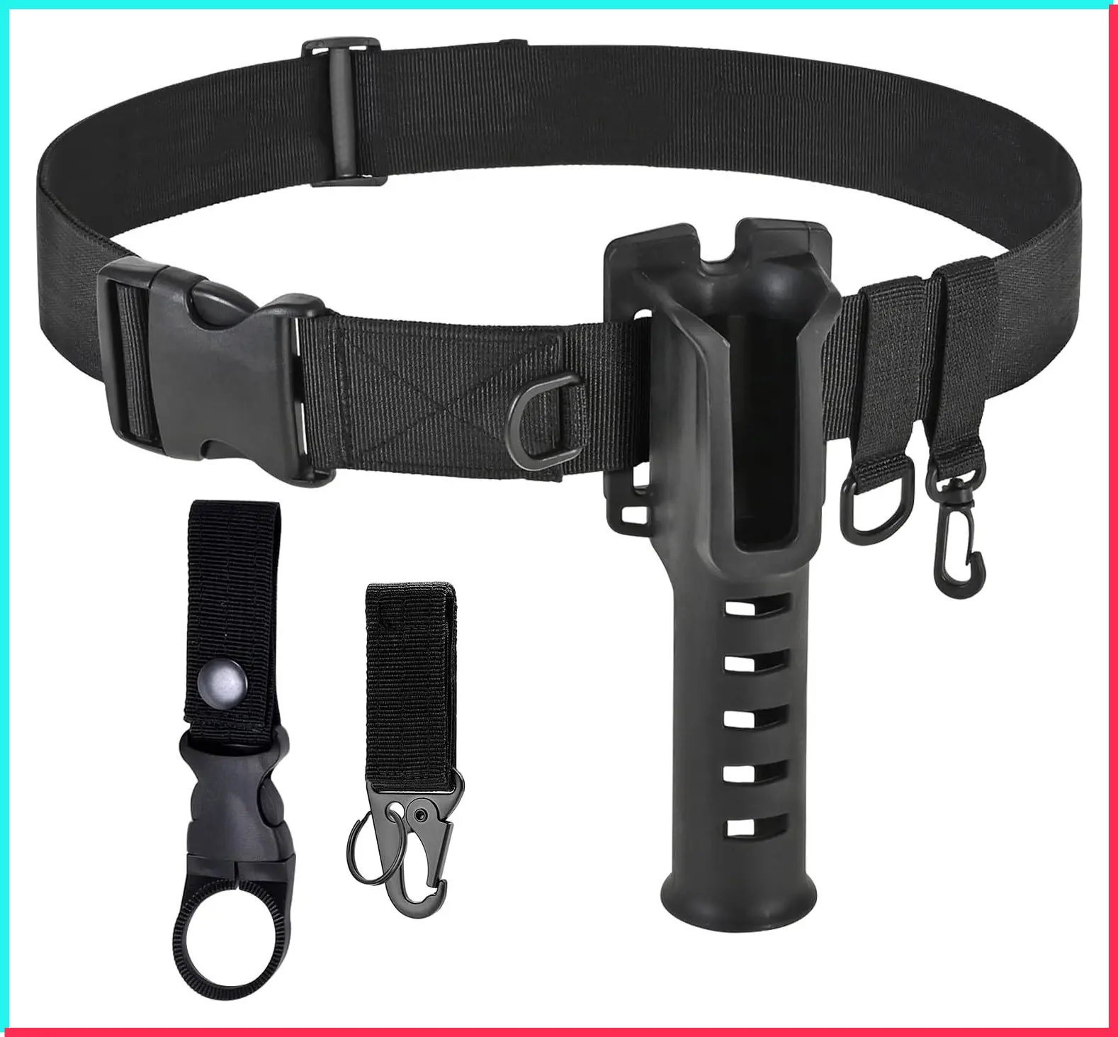 Fishing Wading Belt with Rod Holder Adjustable Wader Waist Belt