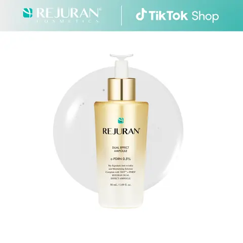 REJURAN Dual Effect Ampoule, DOT DUAL c-PDRN - Rejuvenating Face Serum for Radient Glass Skin, Wrinkle and Fine Line Treatment, Firming, and Deep Hydration, Korean Skincare (1.69 fl oz)