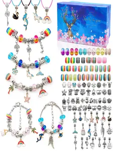 Unicorn Theme DIY Jewelry Making Kit, Cute Colorful Charms & Beads & Accessories for Bracelet & Necklace Making, Fashion Accessories for Girls