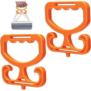 2 Pack Grocery Bag Holder for Plastic Bags, Holds 100lbs, Heavy Duty Carry Handle, Comfortable Grip to Carry Bags, Buckets, Shopper Accessories, Carry Purse Hook