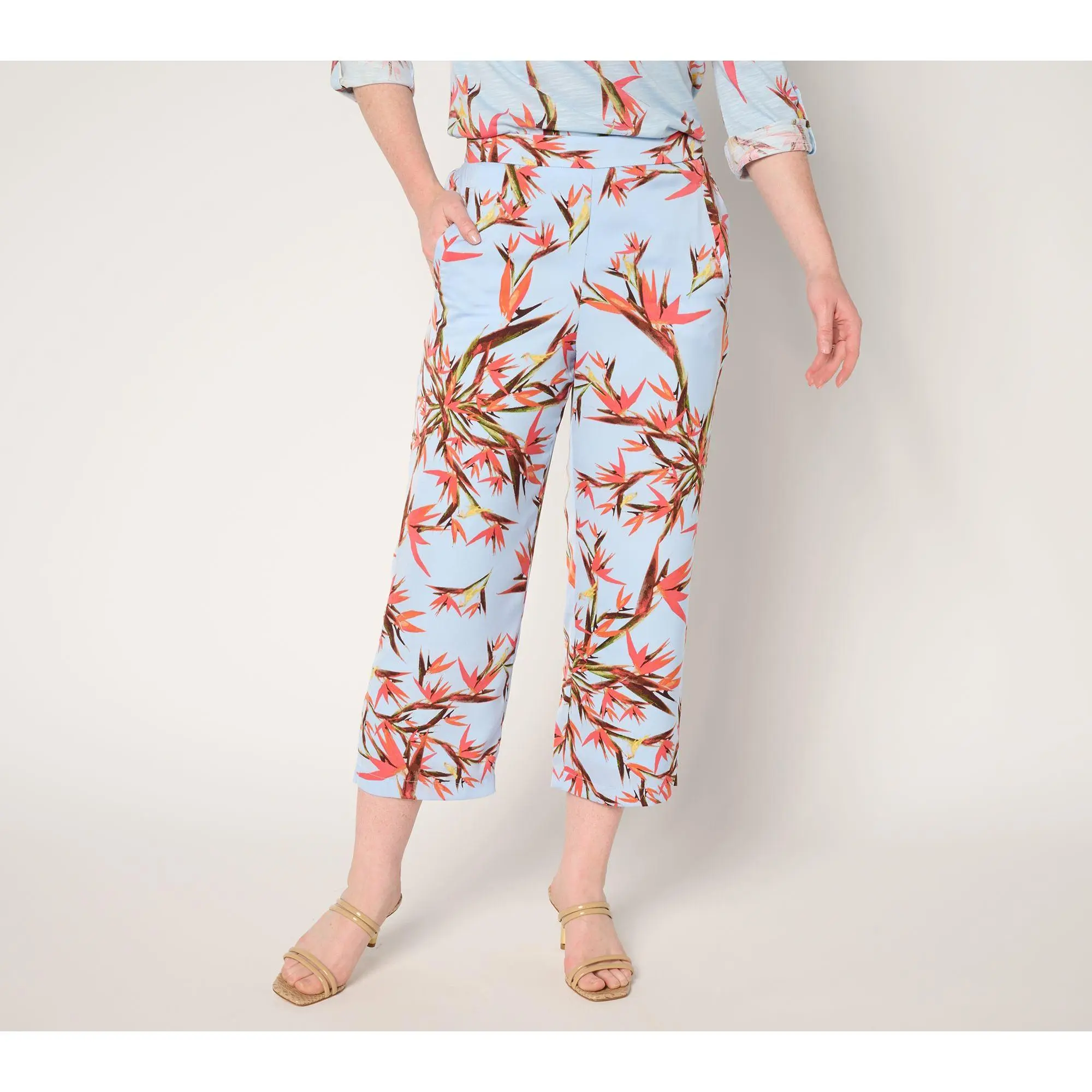 nicole by Nicole Miller Petite Pull-On Textured Cropped Pant