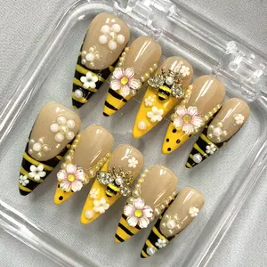 PROMAKENAILS IN Stock Luxury  Press On Nails – Salon Quality Handmade-Almond/Square/Stiletto-Fake nails-Ins style-Cat eye/For daily eye