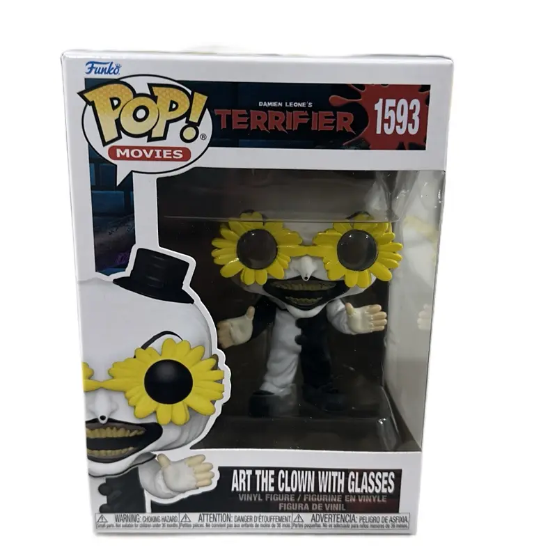 Funko Pop Vinyl Figurine - Terrifier Art the Clown with Glasses, Novelty Collectables for Entertainment Collectors, Model Figure, Figurines