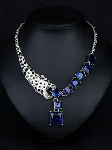 Exaggerated Leopard Crystal Pendant Necklace Short Women's Versatile Personalized Clavicle Chain Women's Dress Decoration Necklace