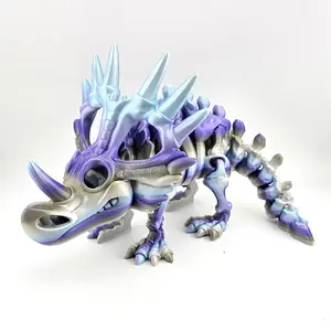 Prospect 3D - Styracosaurus Skeleton – 3D Printed Dinosaur Fossil Model - 7" Tall x 13" Long - Bone Yard Collection