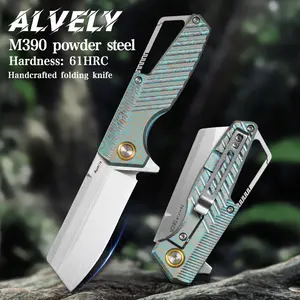 ALVELY. M390 Steel, Small Folding Knife, EDC, Pocket Knife, Portable, Camping, Outdoor, Fishing, Exquisite Handle, Gift