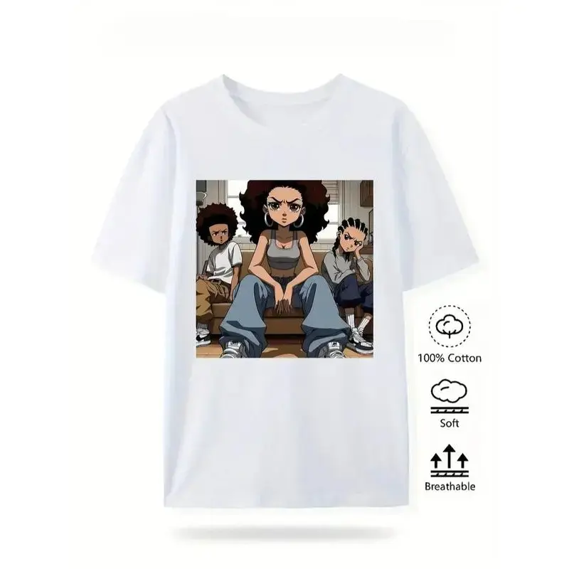 100% Cotton The Boondocks T-Shirt, The Boondocks Riley Freeman Cartoon Character Sweatshirt Hoodie, Anime Shirt, TV Series Shirt,  Gift for Him, Gift for Her Vintage Graphic Tees