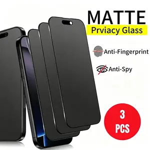 3-Pack Matte Privacy Glass Screen Protector for iPhone, 9H Hardness, Anti-Spy, Anti-Fingerprint, Anti Scratch, Anti-peeping, Matte Finish, Compatible with iPhone 17 Pro Max/17 Pro/16 Pro Max/16 Pro/16 Plus/15 Pro Max/14/13 Pro Max/12/11 Series