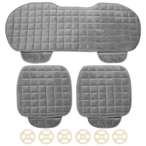 Universal Front Rear Car Seat Cushion, Breathable Plush Seat Pad Mat Set for Automotive