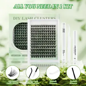 SOSIAYCICI DIY LASH CLUSTERS KIT | Start a New Life with 144pcs 10mm-18mm Mixed Clusters Natural Wispy DIY Lash Extension Kit | Waterproof Long Lasting Bond and Seal Glue Remover Applicators and Brush | Salon Quality Style Change for Beginners Eyelashes