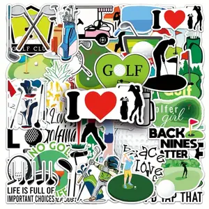 50 Pack of Golf Sports Themed Stickers. No Duplicates, Waterproof.  Great for water bottles, laptop computers, cell phones, notebooks, luggage and more