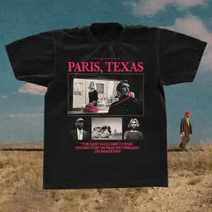 Paris Texas 1984 movie tee shirt, Wim Wenders t-shirt, Black Classic Tee Gildan 5000, streetwear, Harry Dean Stanton
